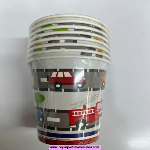 Trafik Temalı Karton Bardak